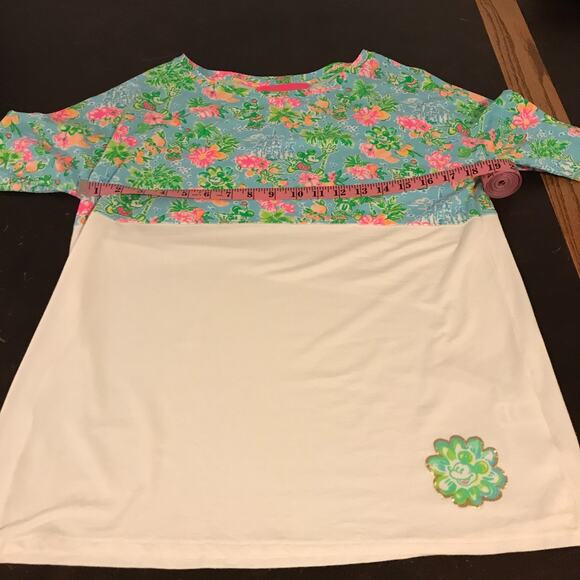 Disney Parks x Lilly Pulitzer Finn Blue Ibiza Lilly Loves Disney L/S Top - MED - Picture 7 of 13